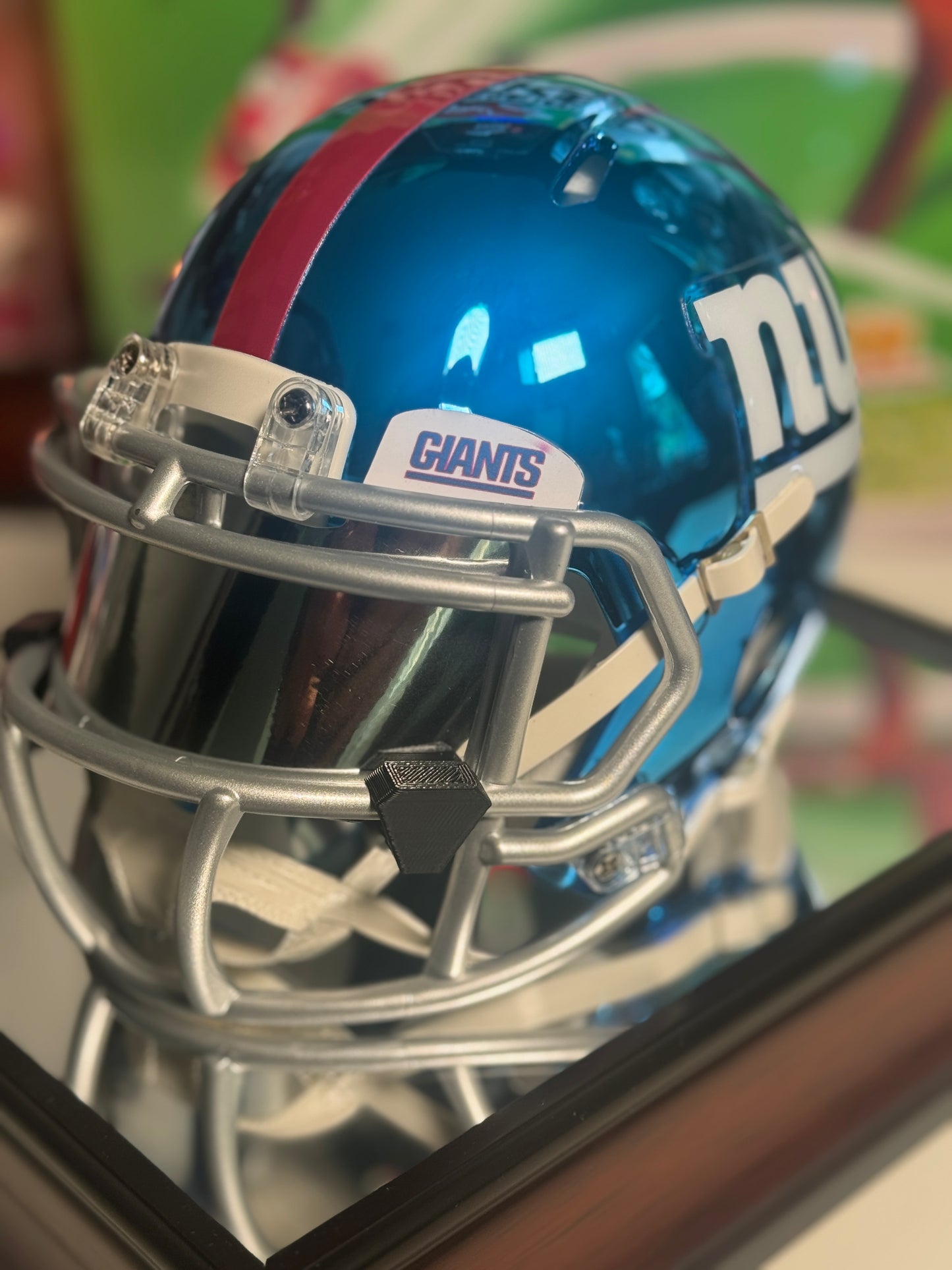 Saquon Barkley Signed Mini Helmet – Blue Chrome with Silver Visor – Beckett COA Included