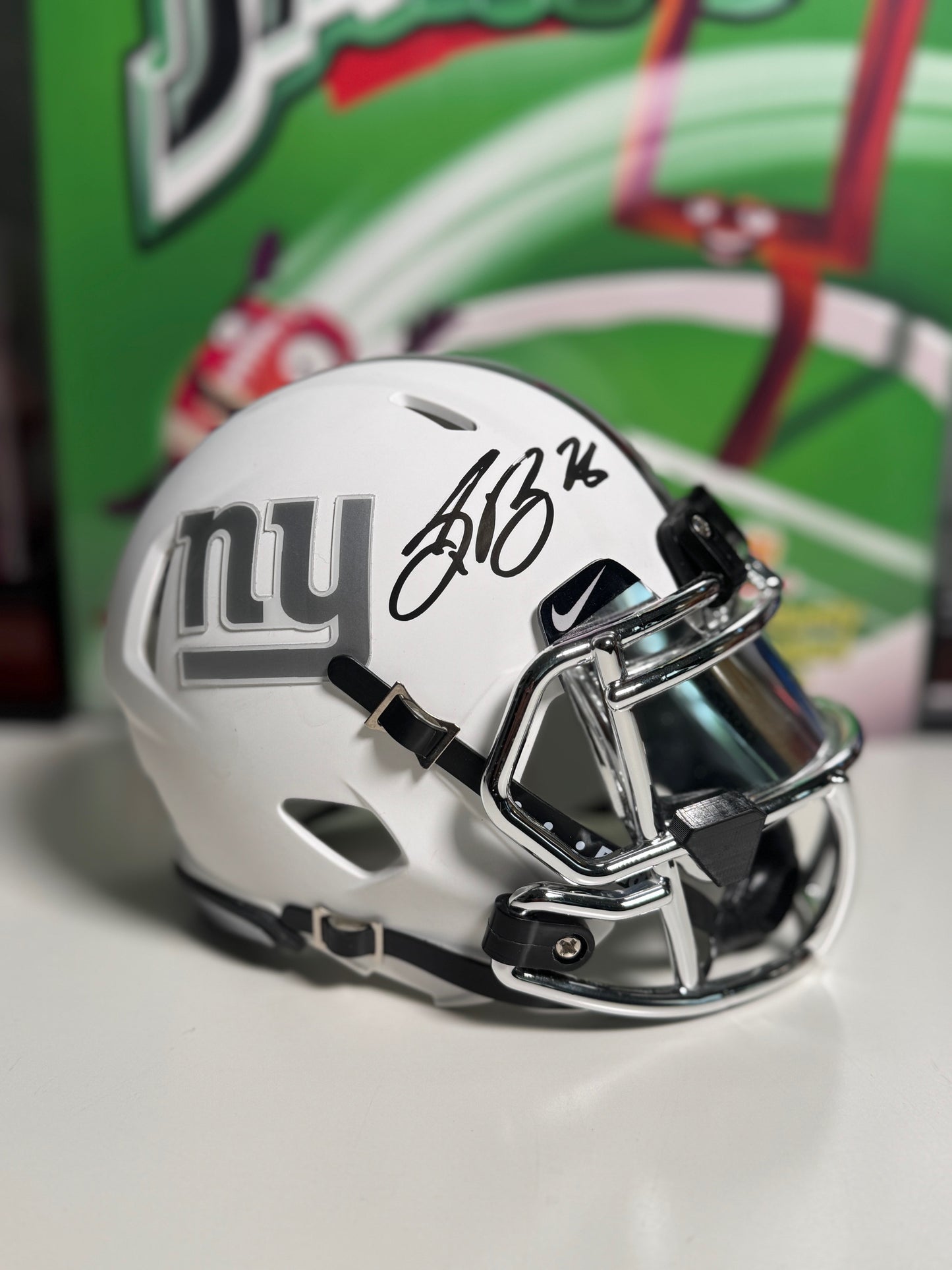 Saquon Barkley Signed Mini Helmet – Custom Matte White – Beckett COA Included