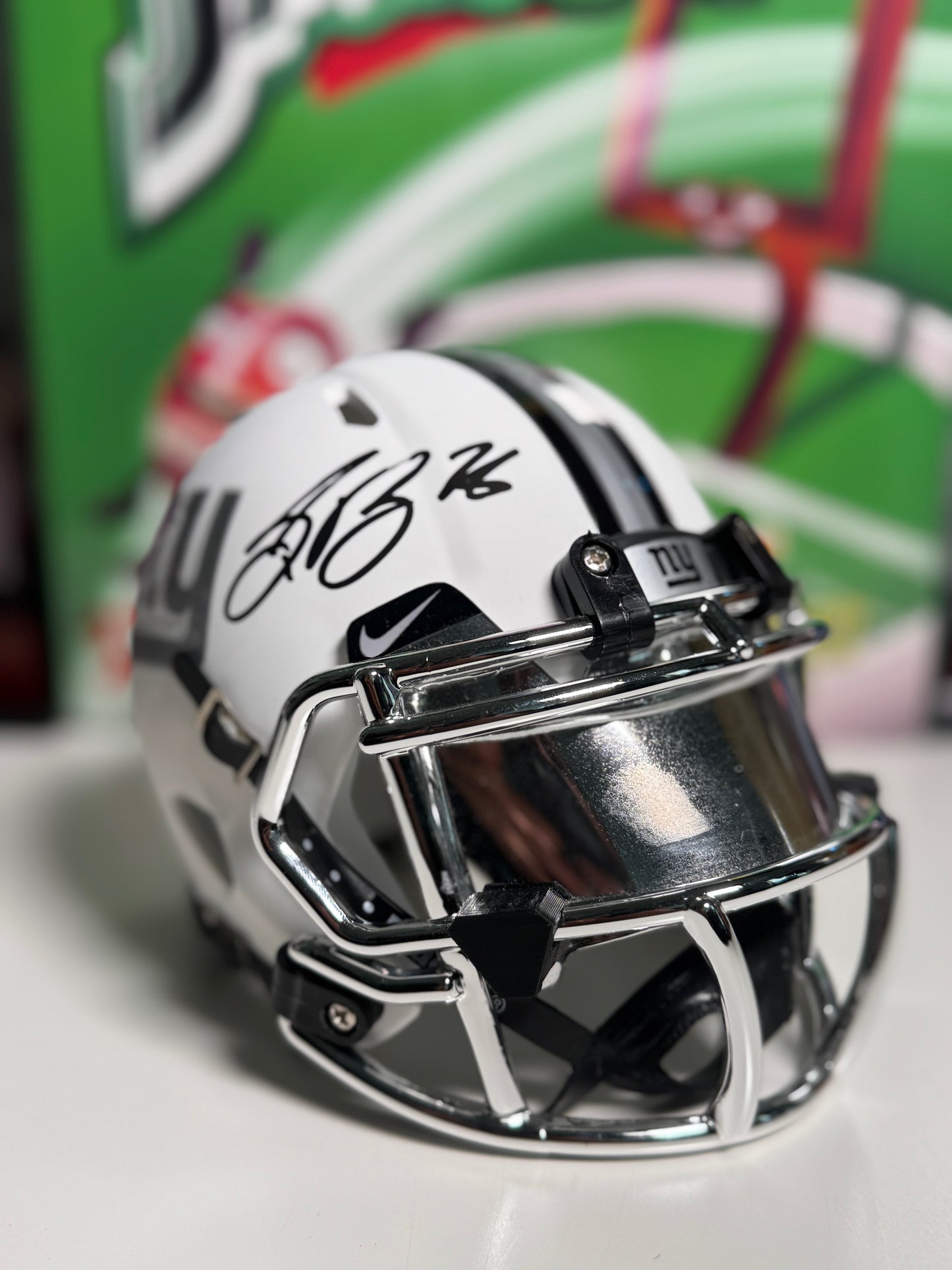 Saquon Barkley Signed Mini Helmet – Custom Matte White – Beckett COA Included