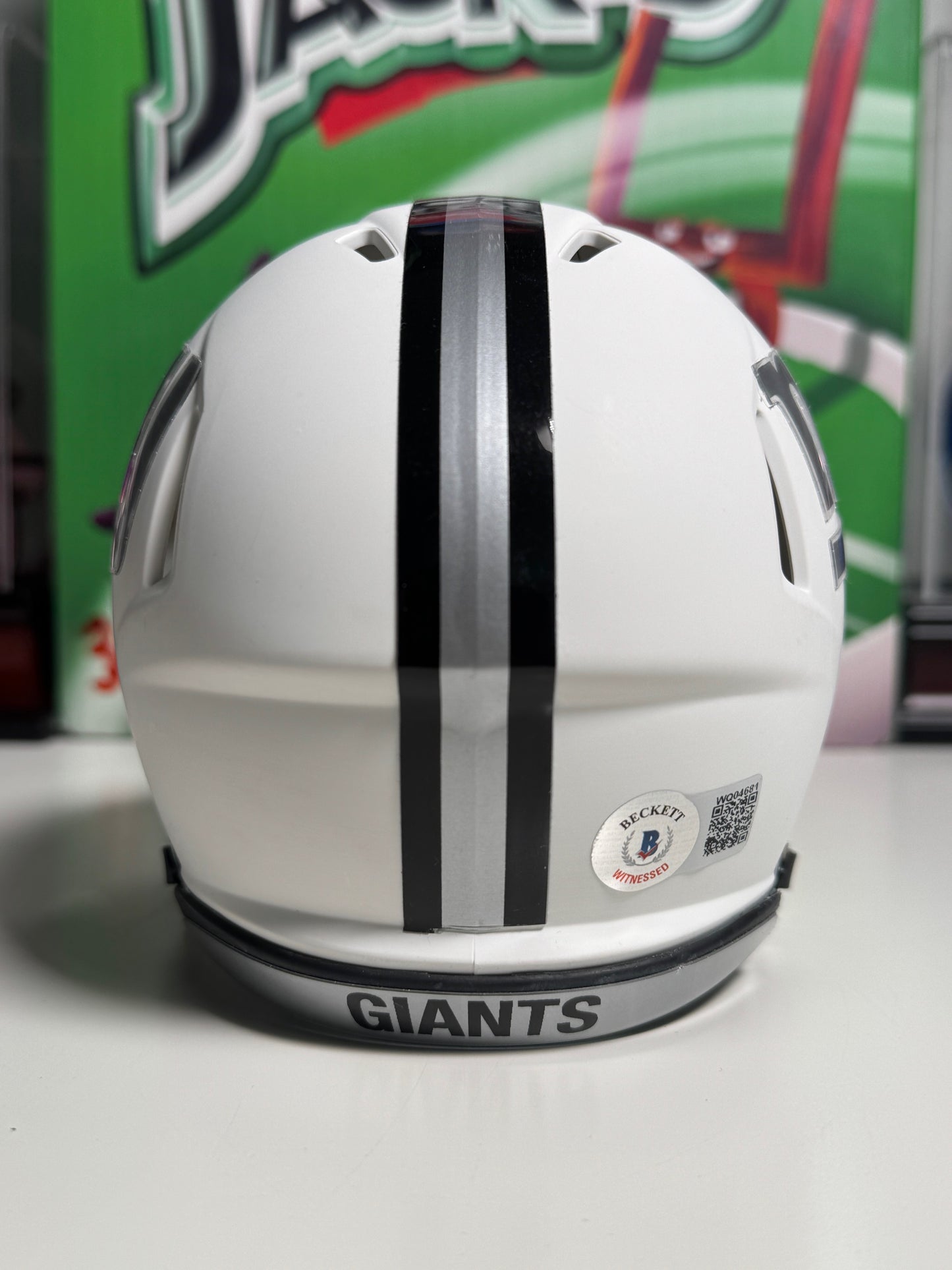 Saquon Barkley Signed Mini Helmet – Custom Matte White – Beckett COA Included