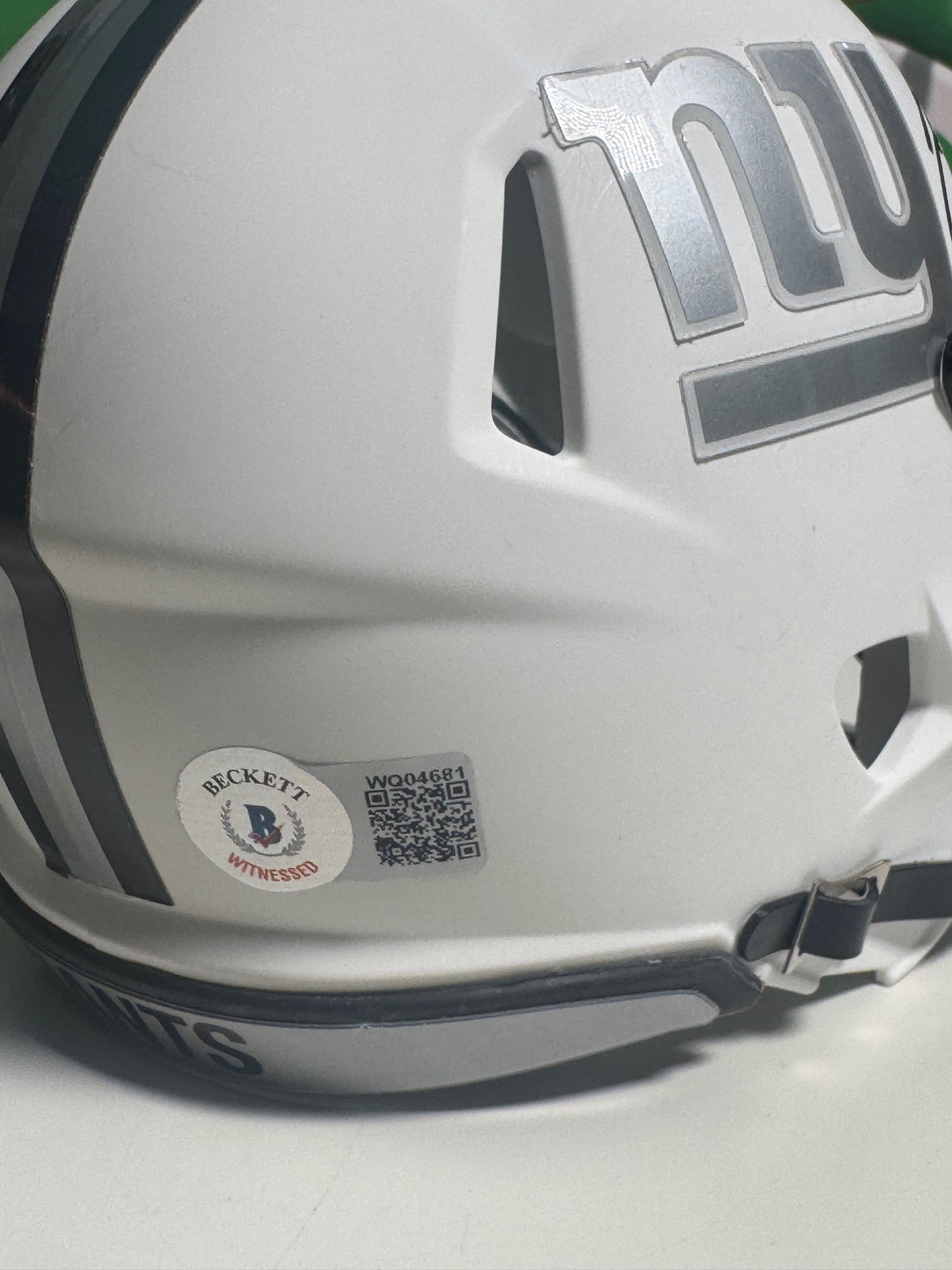 Saquon Barkley Signed Mini Helmet – Custom Matte White – Beckett COA Included