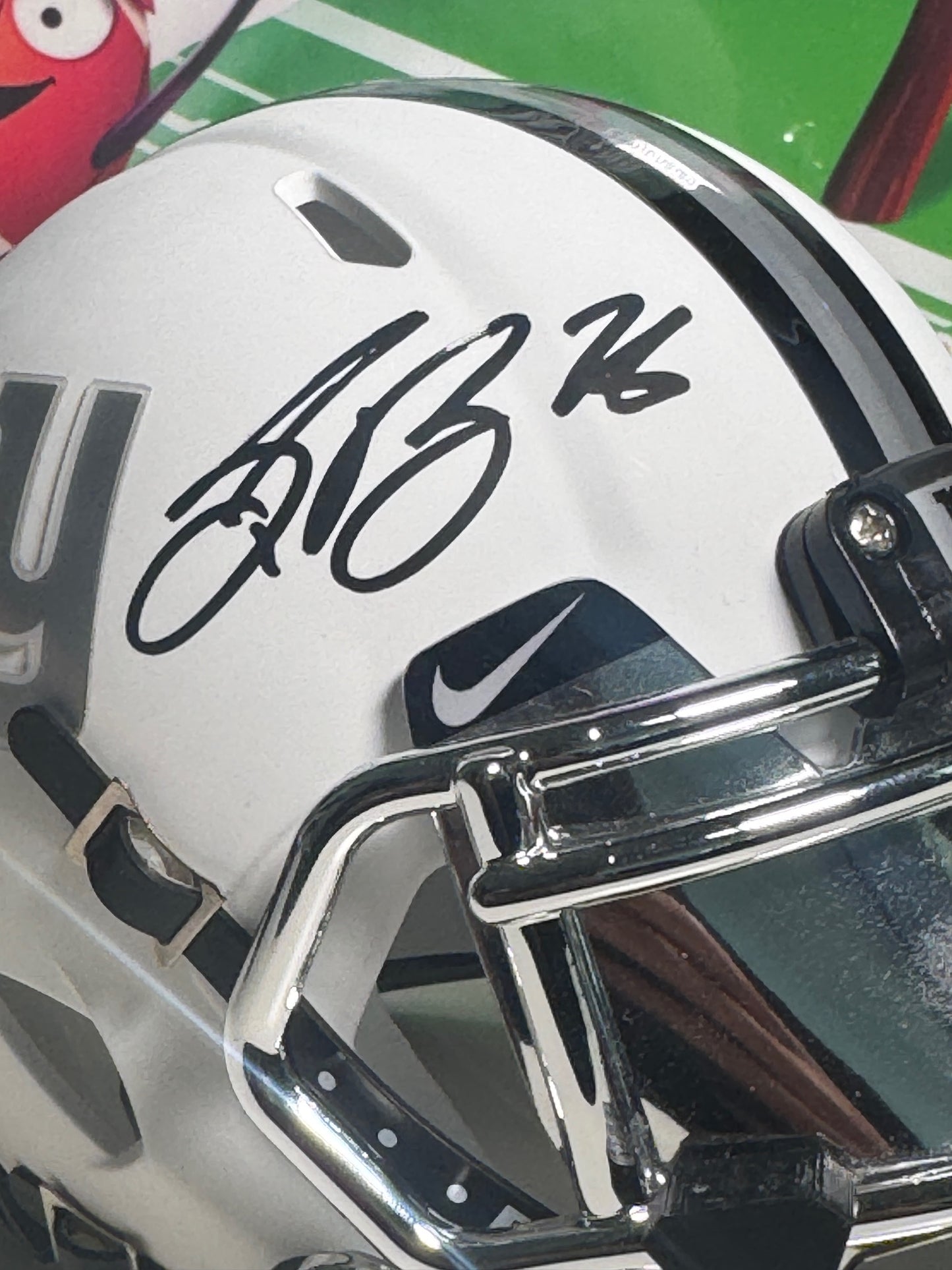 Saquon Barkley Signed Mini Helmet – Custom Matte White – Beckett COA Included