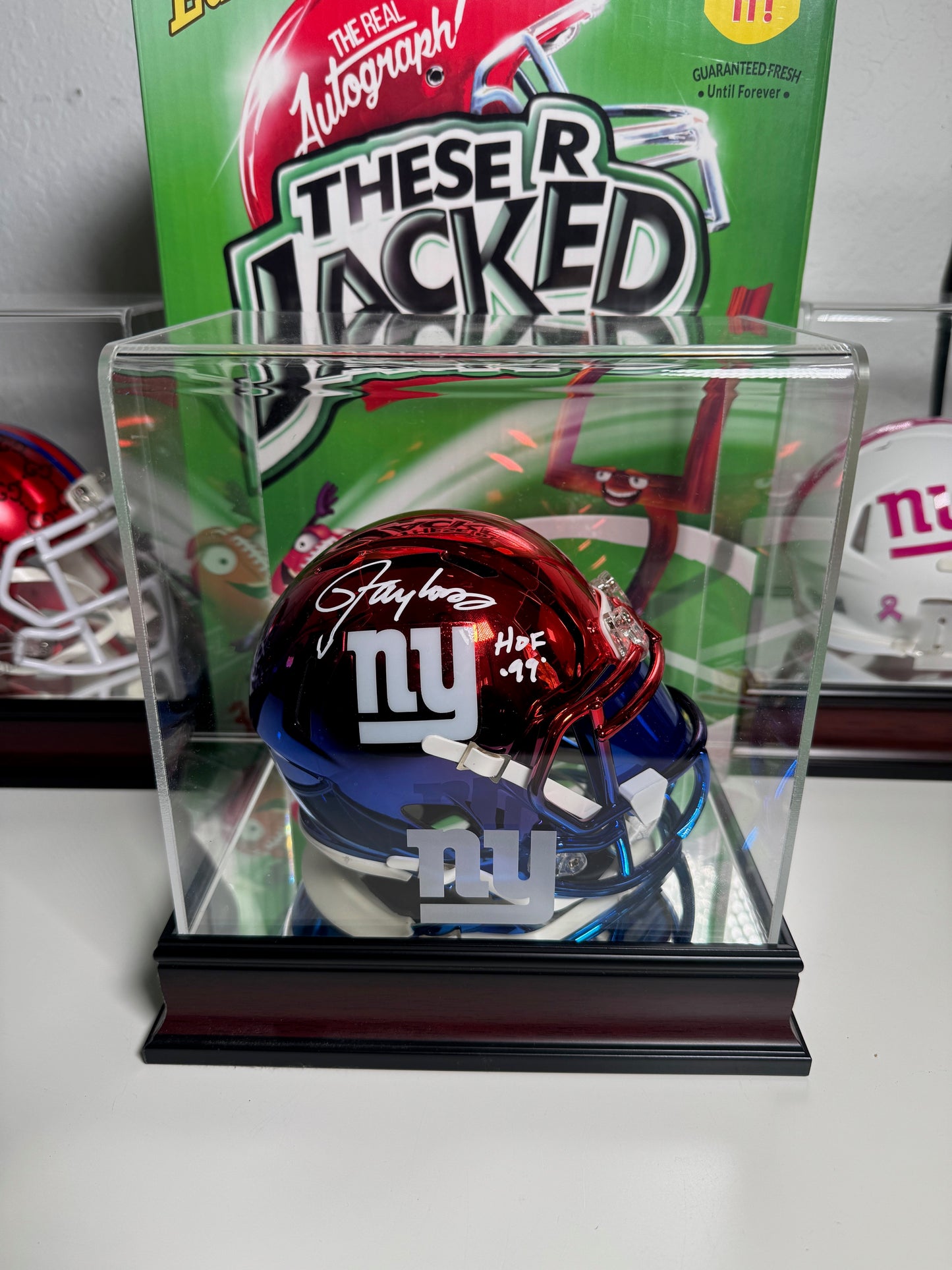 Lawrence Taylor Signed Mini Helmet – HOF ’99 Inscription – Beckett COA – Rare - Red & Blue Custom Design