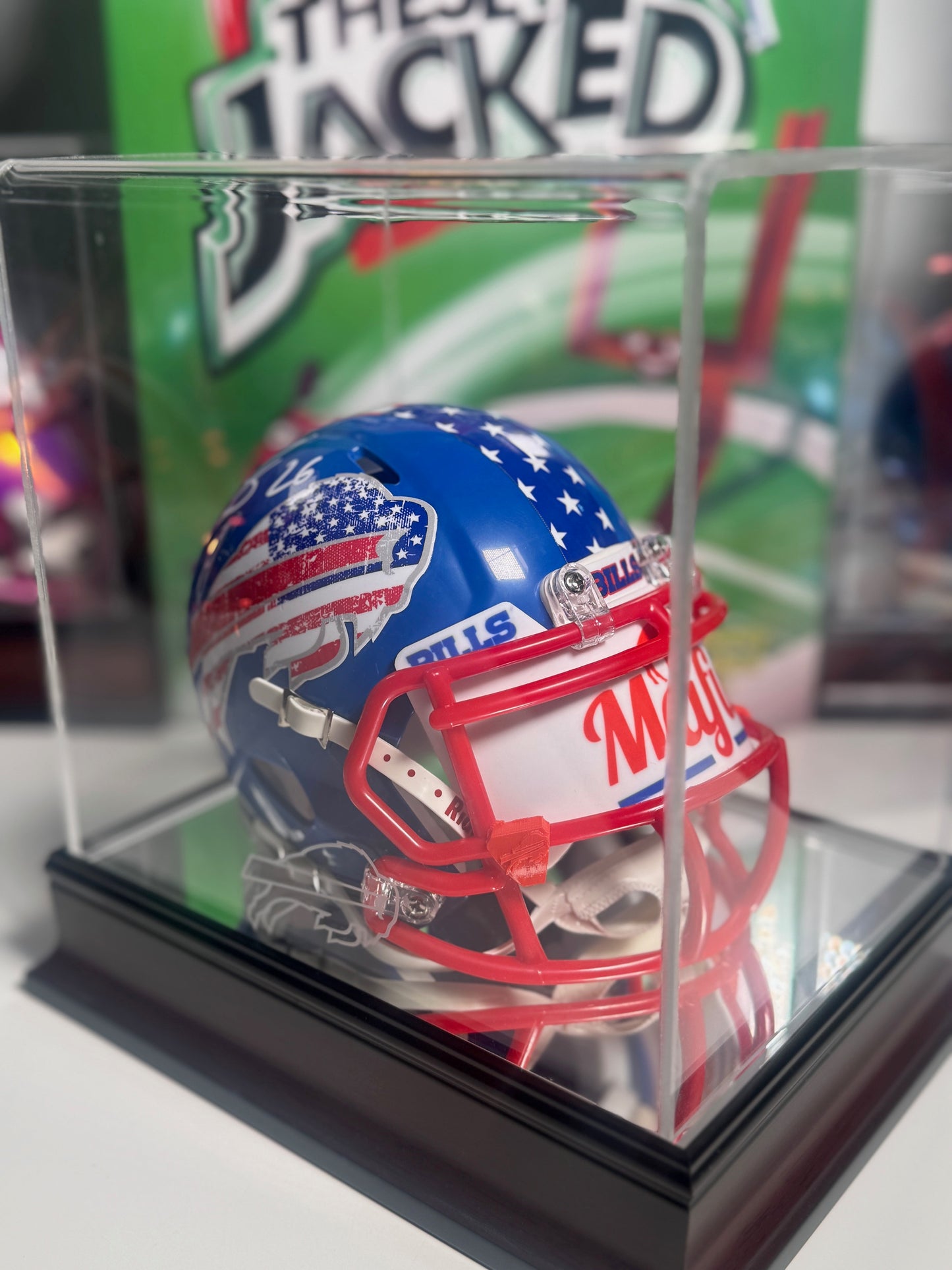 Rare Devin Singletary autographed USA Bills Mafia mini helmet perfect for collectors