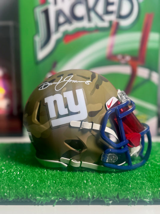 Daniel Jones New York Giants Autographed Camo Speed Mini Helmet