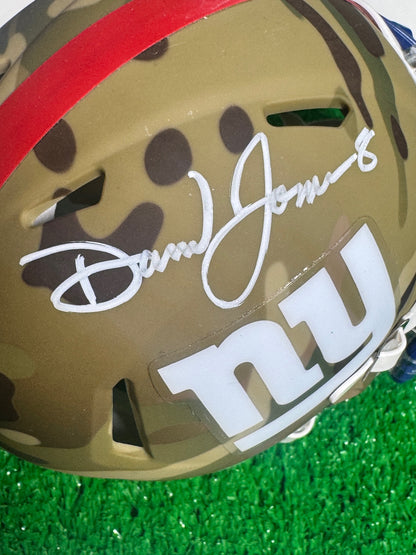 Daniel Jones signed Camo Top View