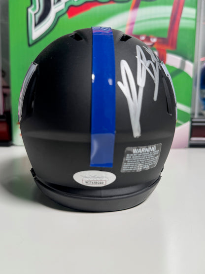 Kadarius Toney Signed Mini Helmet – Custom Matte Black – COA Included