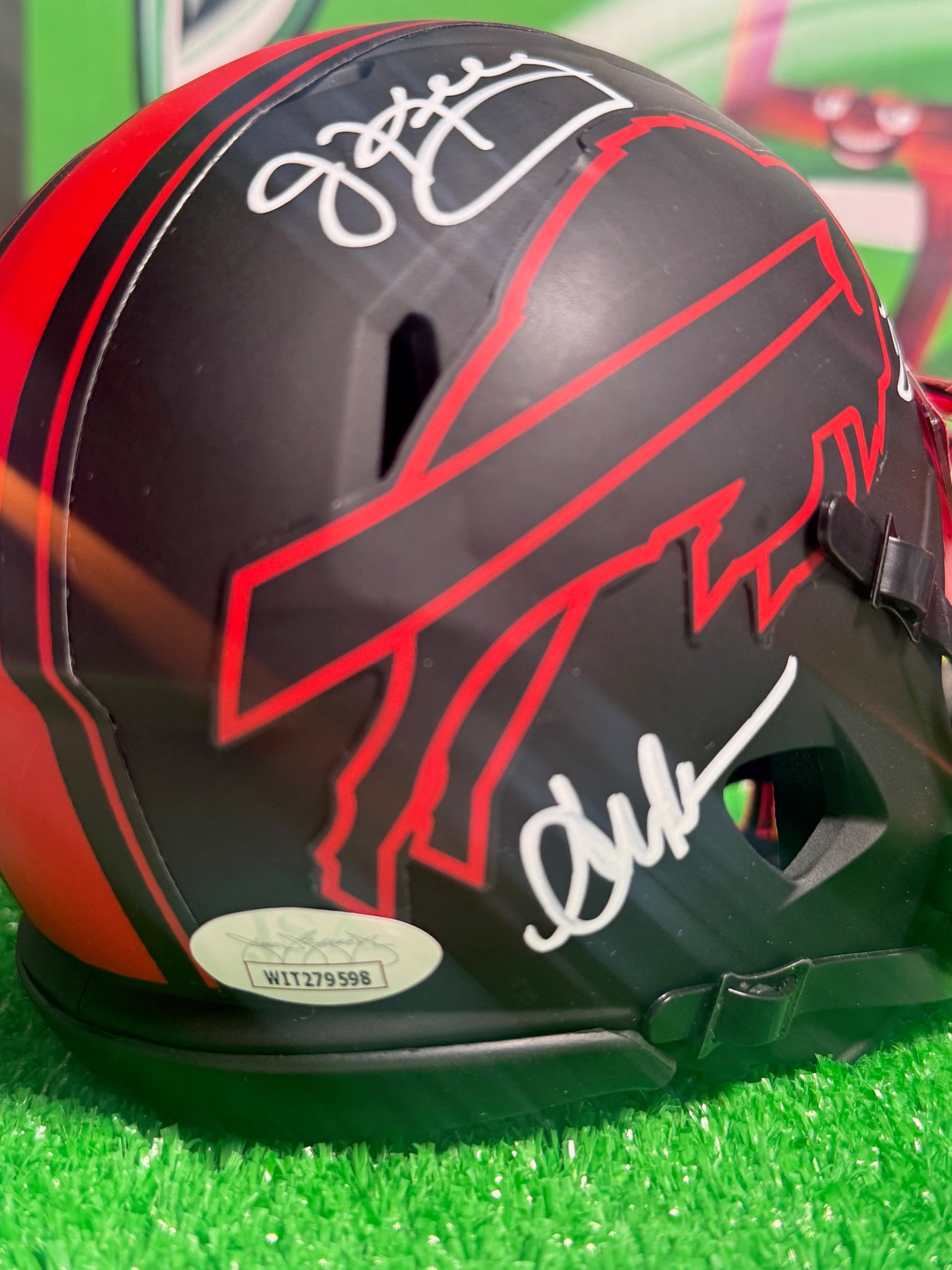 buffelo motorcycle helmet Jim Kelly Signed Buffalo Bills Mini Helmet – Custom Matte Black – COA – breakitopen.com