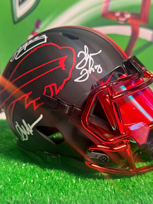 Jim Kelly Signed Buffalo Bills Mini Helmet – Custom Matte Black – COA Included
