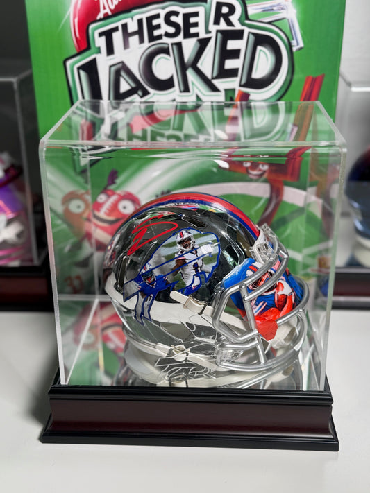 Stefon Diggs Signed Buffalo Bills Chrome Mini Helmet – Custom Bumpers – Rare Collectible