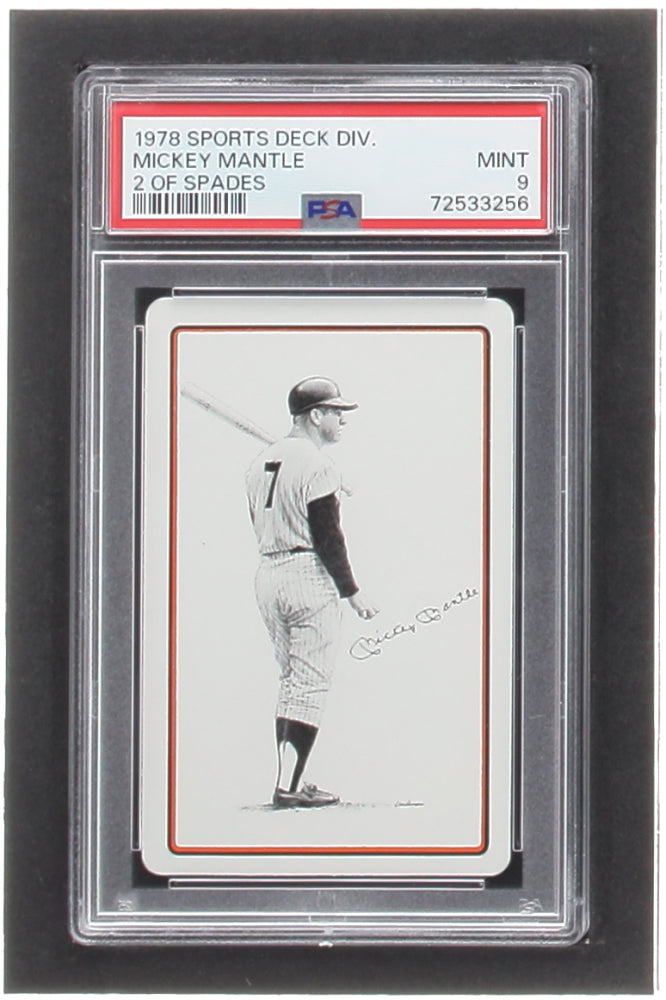 Mickey Mantle 1978 Sports Deck Two of Spades (PSA 9)